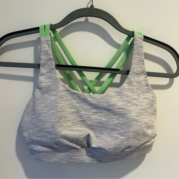 Lululemon Energy Bra Wee Are From Space Nimbus Battleship/Citra Lime Size 8 - Picture 5 of 9